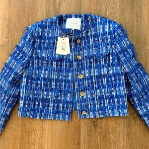 Scanlan Theodore Blue Tweed Blazer